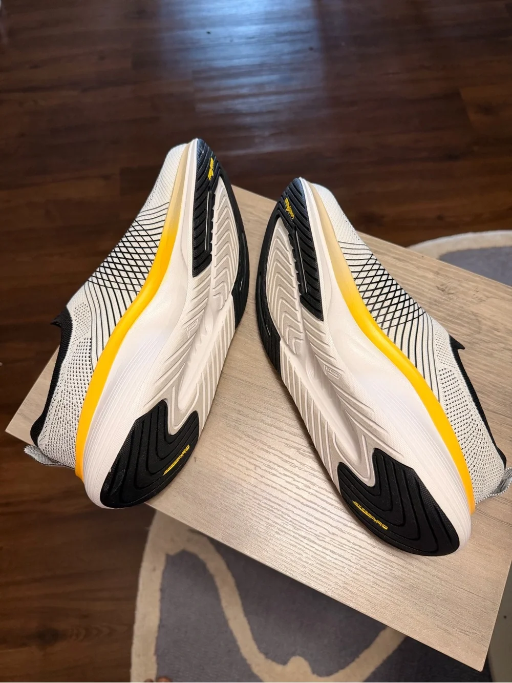 Skechers Men’s White, Gray & Yellow Slip-On Athletic Sneakers